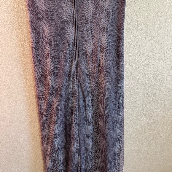 Tadashi Shoji Beautiful Purple/Gray Snake Print Drape Dress - Picture 9 of 11